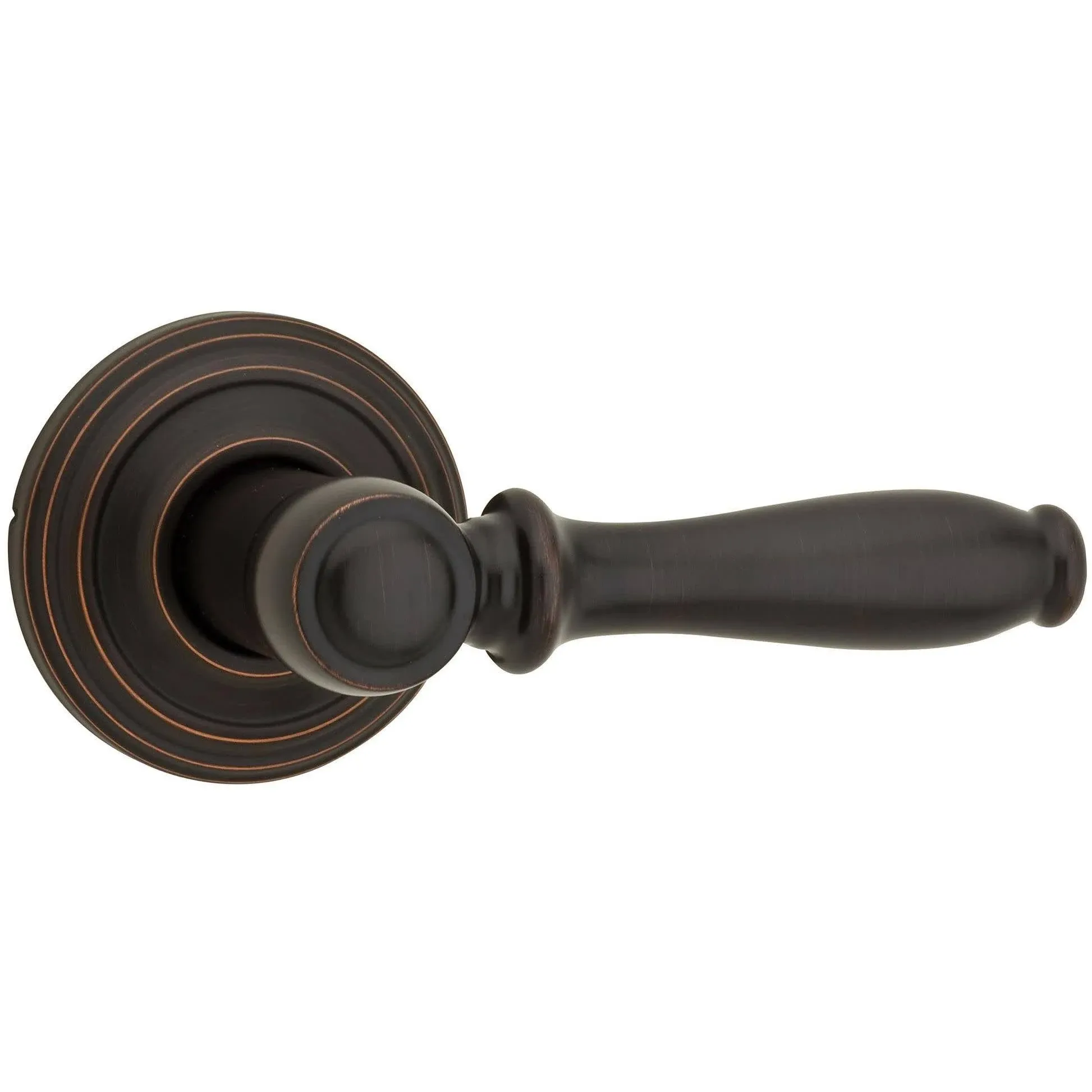 Kwikset Ashfield Dummy Door Handle, Single Sided Lever for Closets, French Double Doors, and Pantry, Venetian Bronze Non-Turning Reversible Interior Push/Pull Lever, with Microban Protection