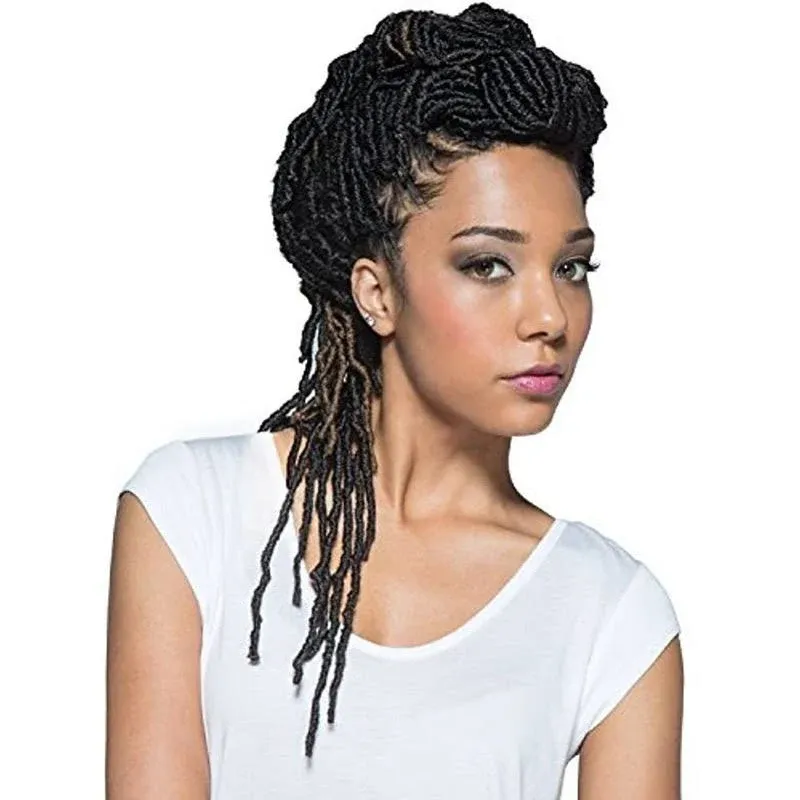 Bobbi Boss Synthetic Hair Crochet Braids African Roots Braid Collection Nu Locs 36cm (6-Pack, 1B)