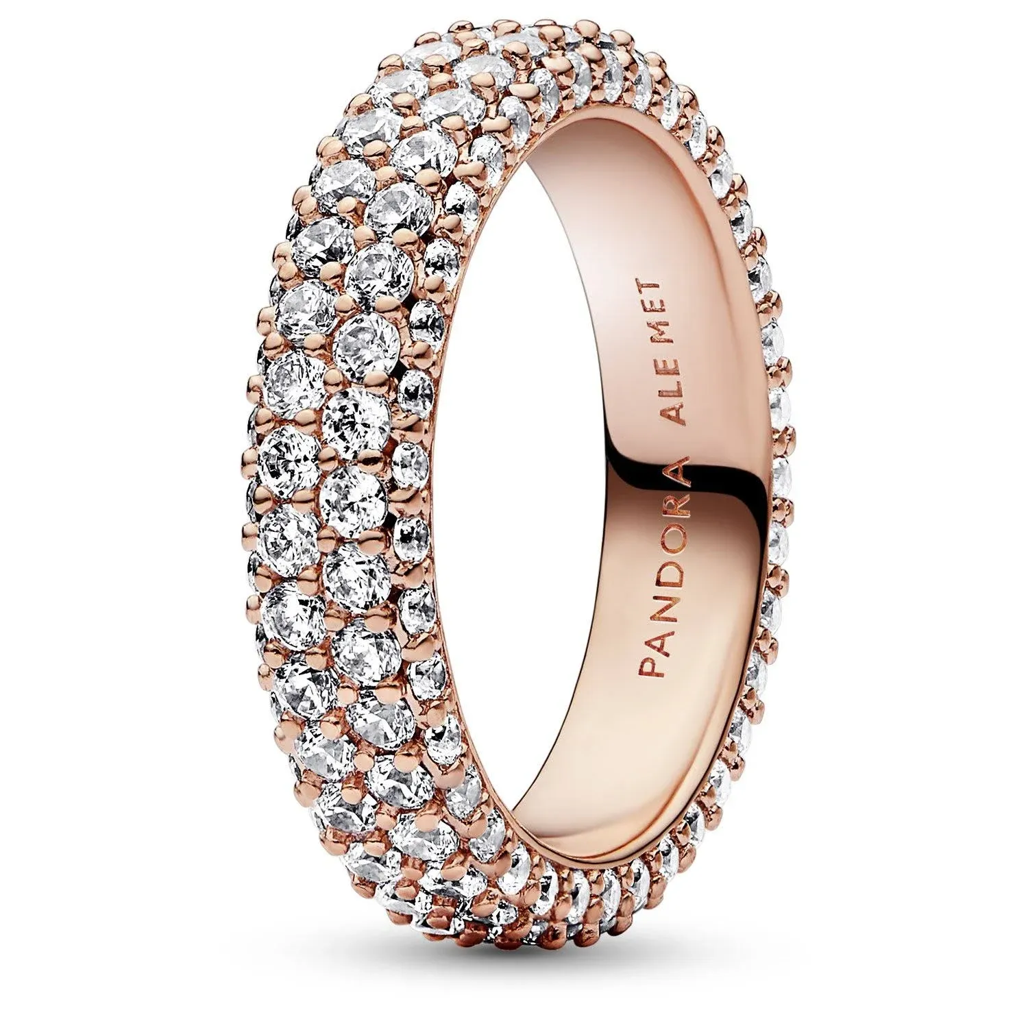 Pandora Cubic Zirconia Timeless Pave Double-Row Ring - Rose Gold