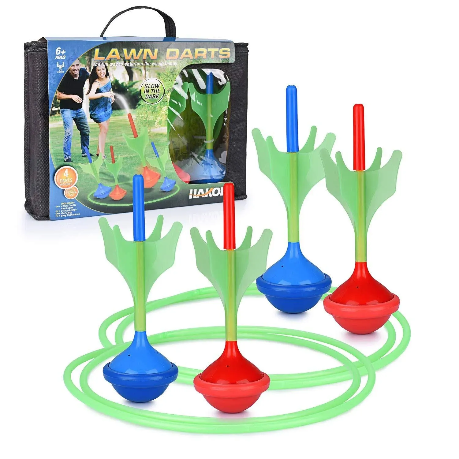 Lawn Darts Game – Glow in the Dark, Outdoor Backyard Toy for Kids &amp; Adults | Fun