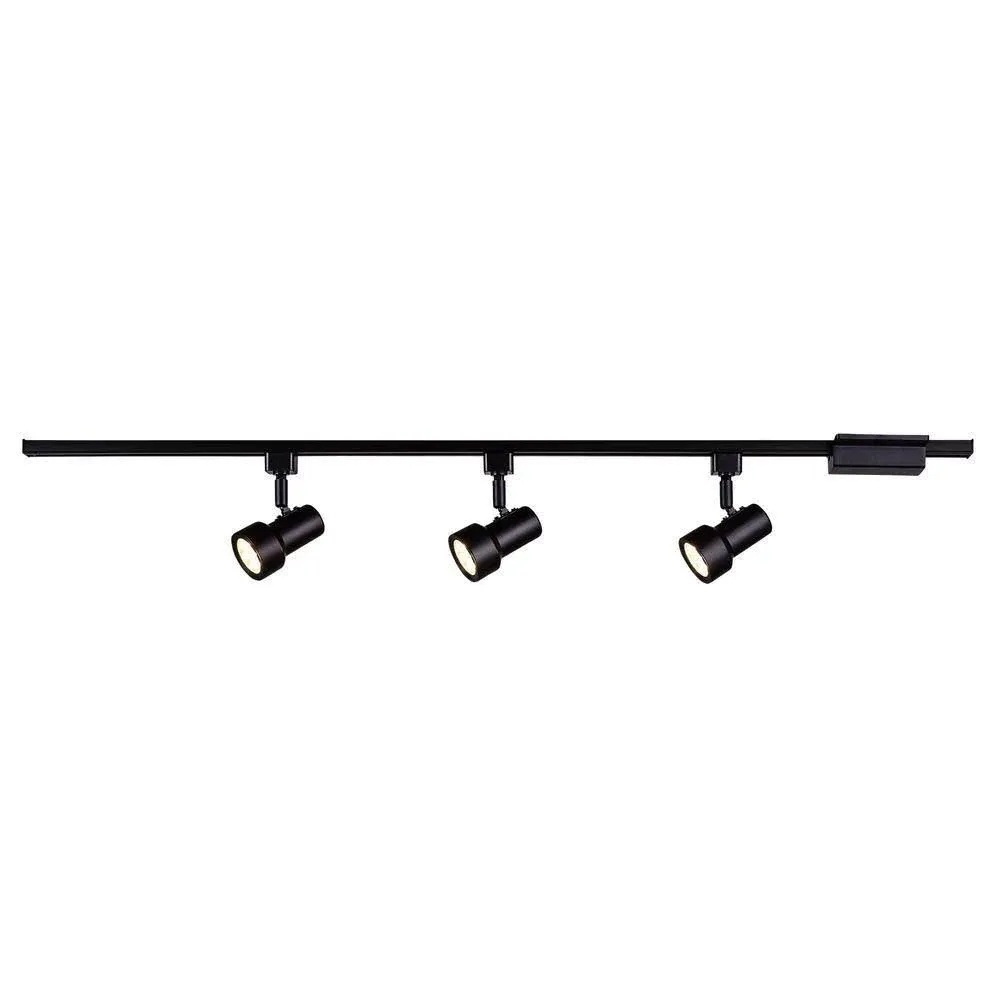 Hampton Bay 3-Light Mini Step 44 in. Black Integrated LED Linear Track Lighting Kit