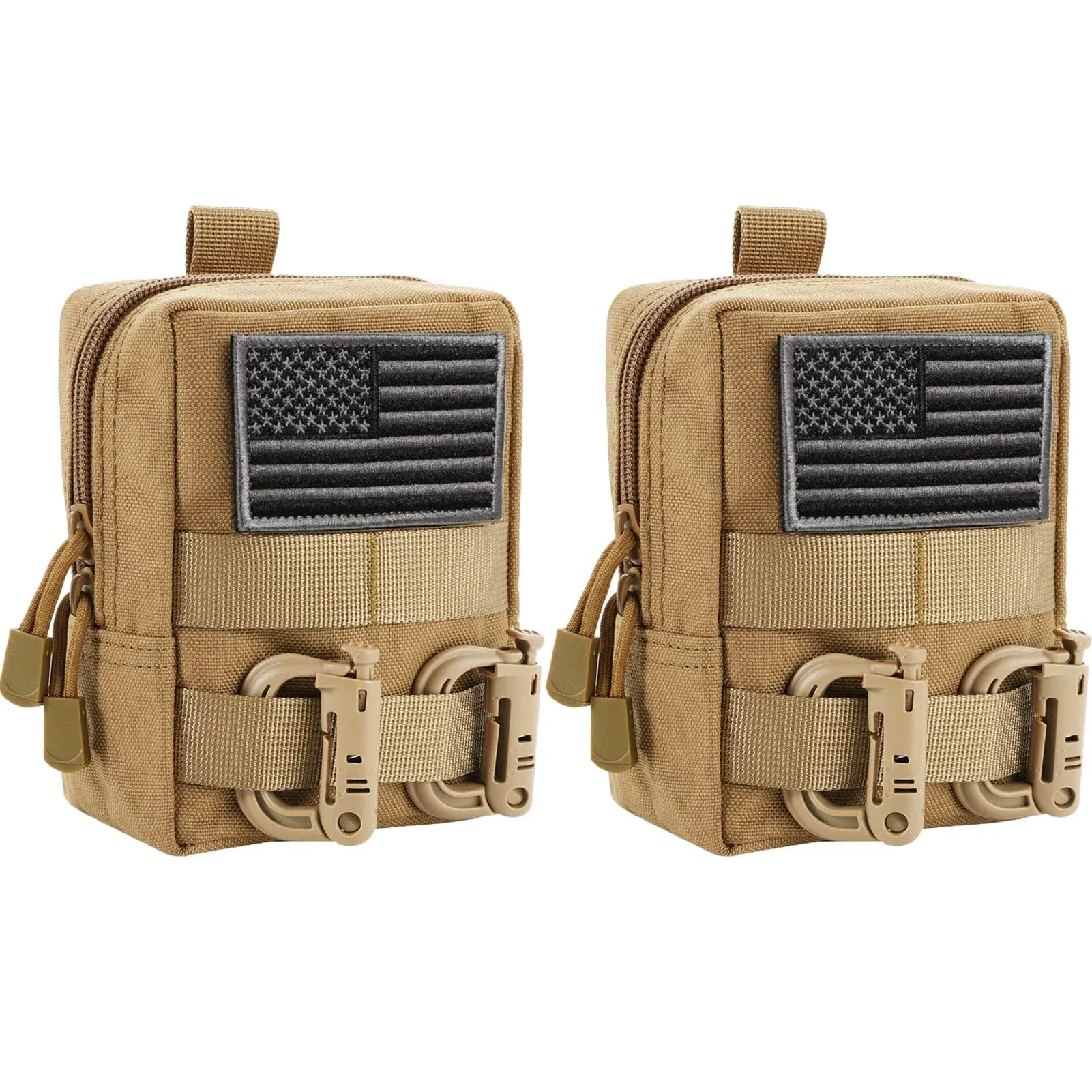 FRTKK 2 Pack Molle Pouches - Tactical Compact Water-Resistant EDC Pouch Small ...