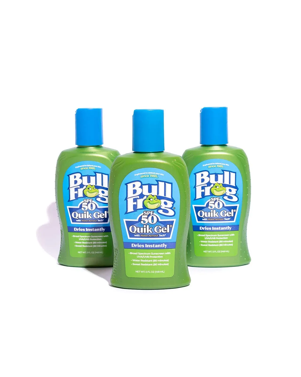 Bullfrog Quik Gel Sunscreen SPF 50 | Oxybenzone & Octinoxate Free | Broad Spectrum Moisturizing UVA/UVB, 5oz, 3 pack…