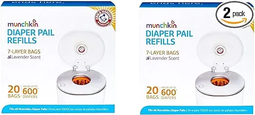 Munchkin Arm & Hammer Diaper Pail SST Refill Bags, 20 Count