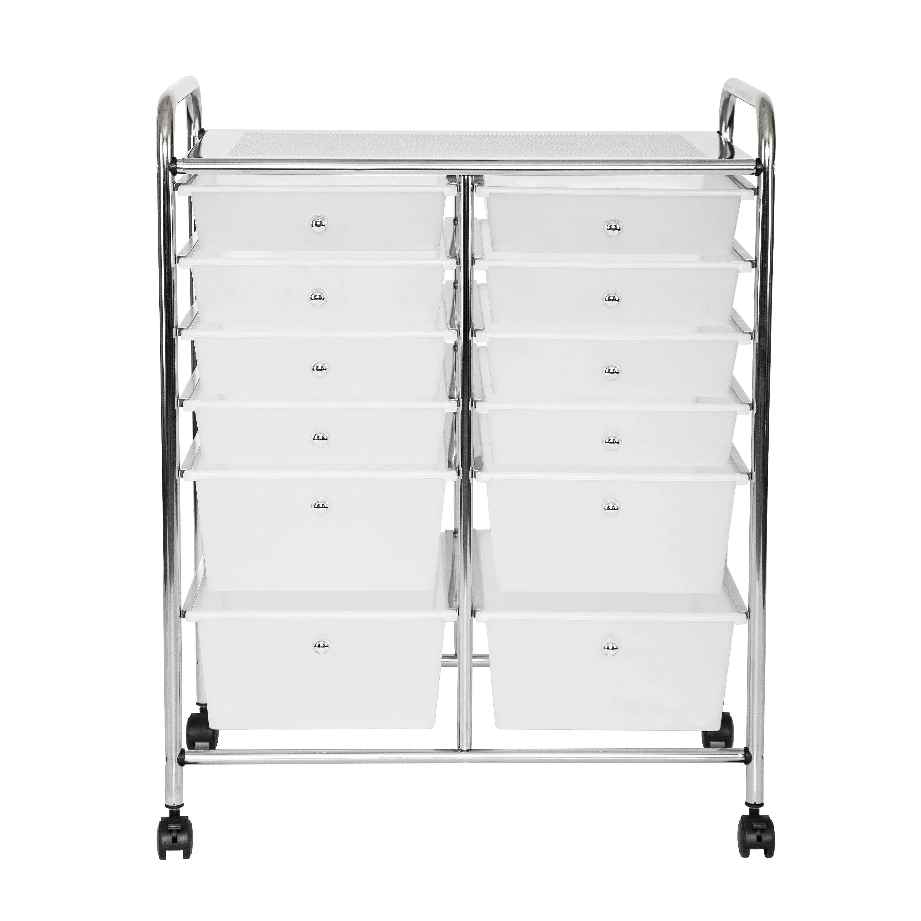 Seville Classics 12-Drawer Organizer Cart, White