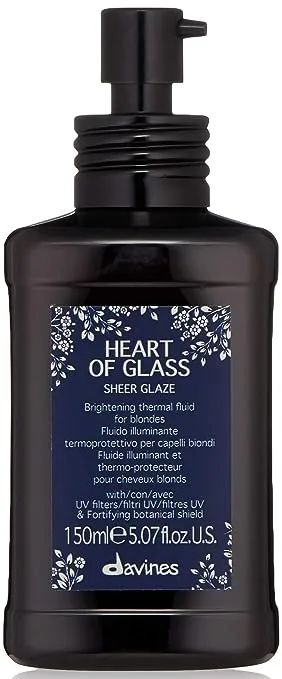 Davines Heart of Glass Sheer Glaze for Blonde Care, Leave On Thermal Styling Support, Add Shine And Heat Protect, 5.07 fl. oz.