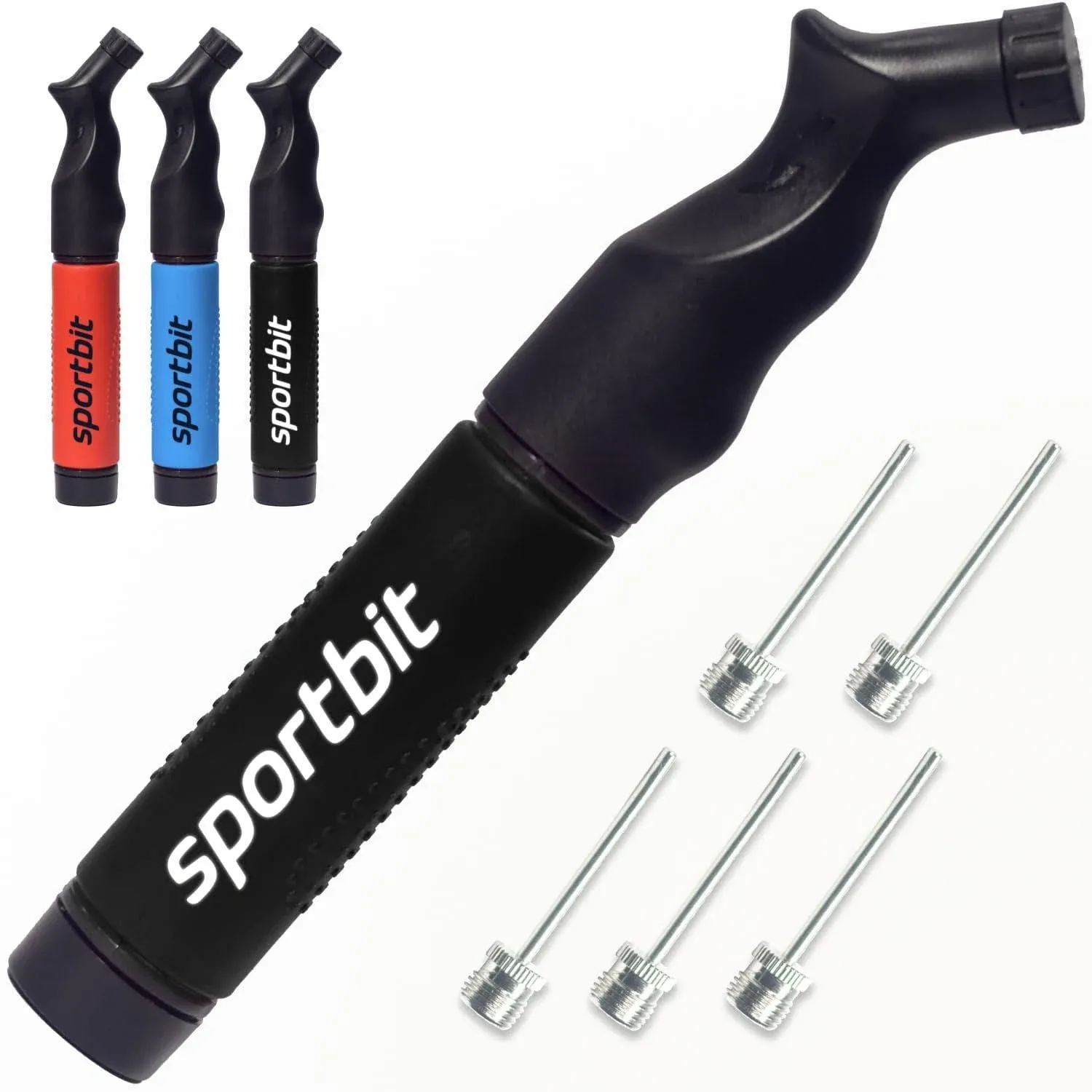 Sportbit Ball Pump with 5 Needles - Push & Pull Inflating System - Great for All ...