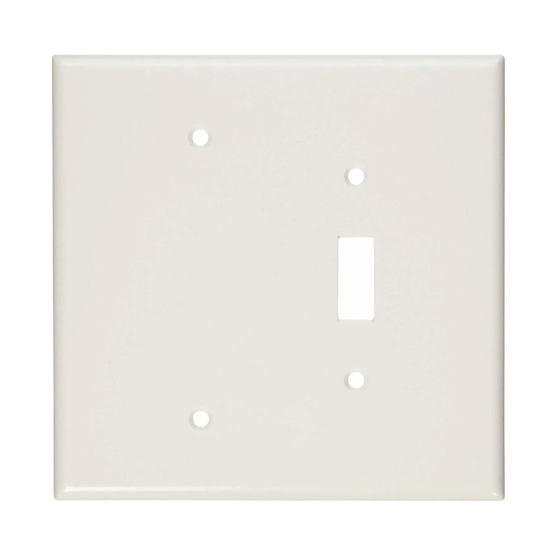 Leviton 2-Gang 1-Toggle 1-Blank Device Combination Wall Plate Oversized Thermoset Box Mount White (88106)