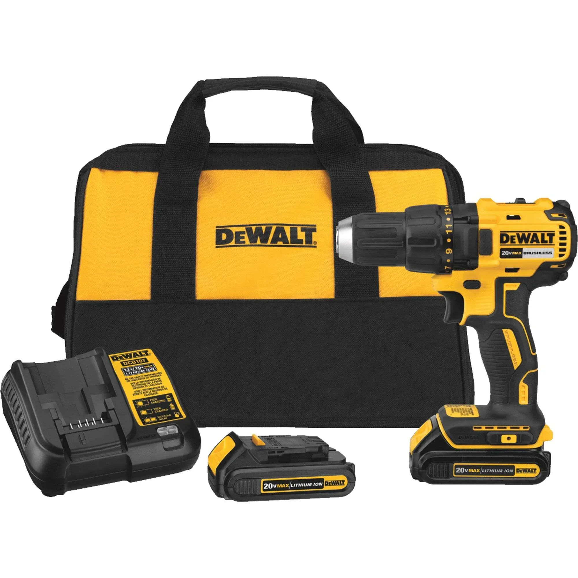 Dewalt Dcd777 Max Brushless Compact Drill Driver Kit, 20V