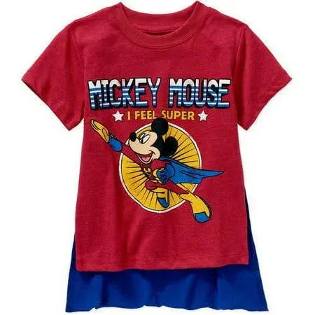 Disney Little Boys&#039; Toddler Mickey Mouse Super Short Sleeve Cape T-Shirt,