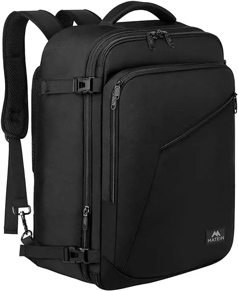  Carry on Backpack, Extra Large Travel Backpack Expandable X-Large Black