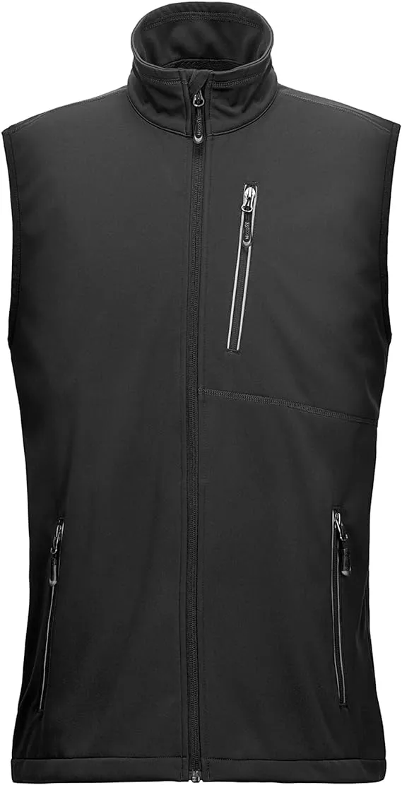 33,000ft Men's Windproof Lightweight Golf Vest Outerwear with Pockets, Softshell Sleeveless Jacket for Running Hiking Sports