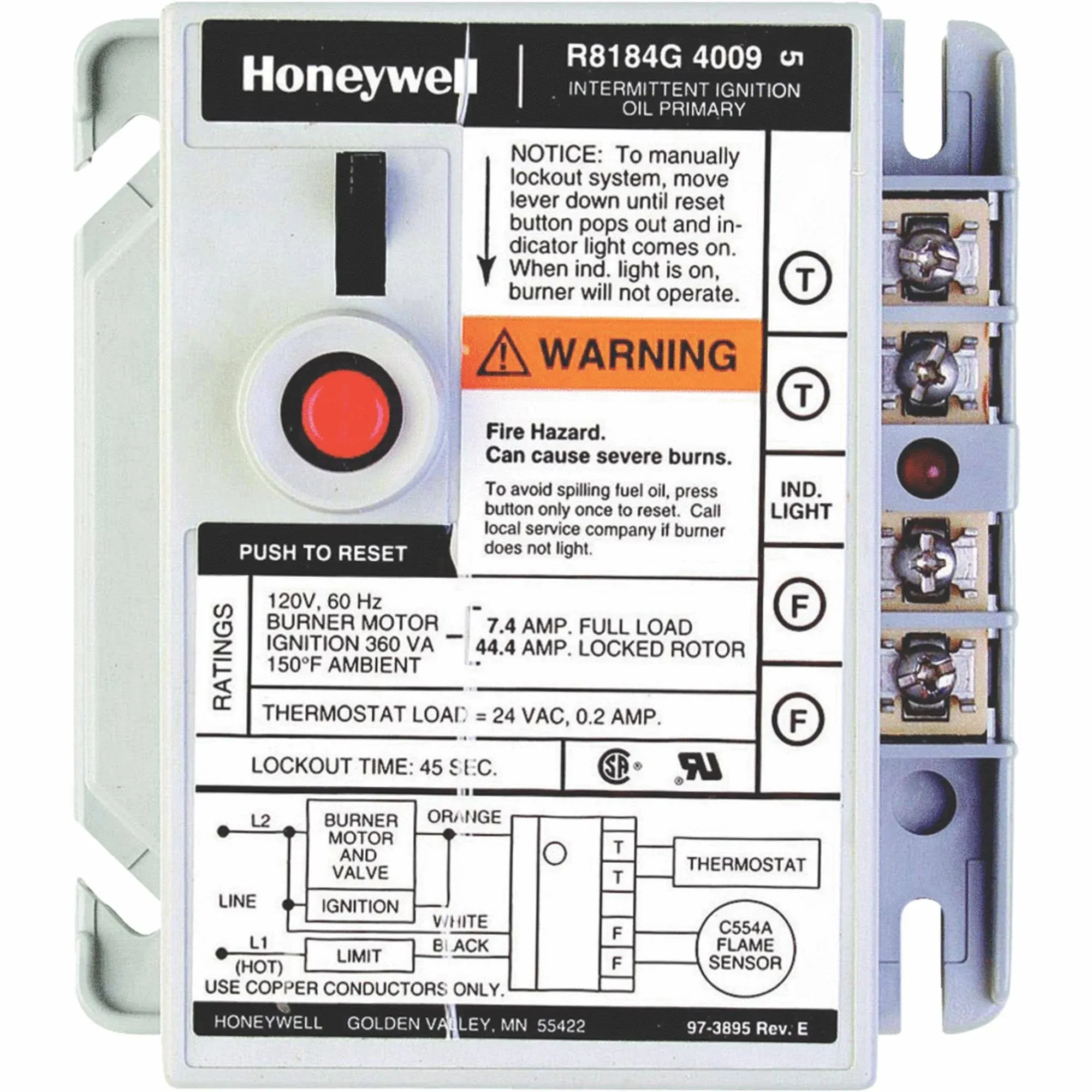 Honeywell Oil Burner Control - R8184G4009