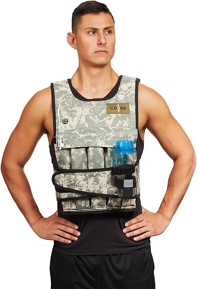 Cross101 Camouflage Adjustable Weighted Vest Without Shoulder Pads (40)