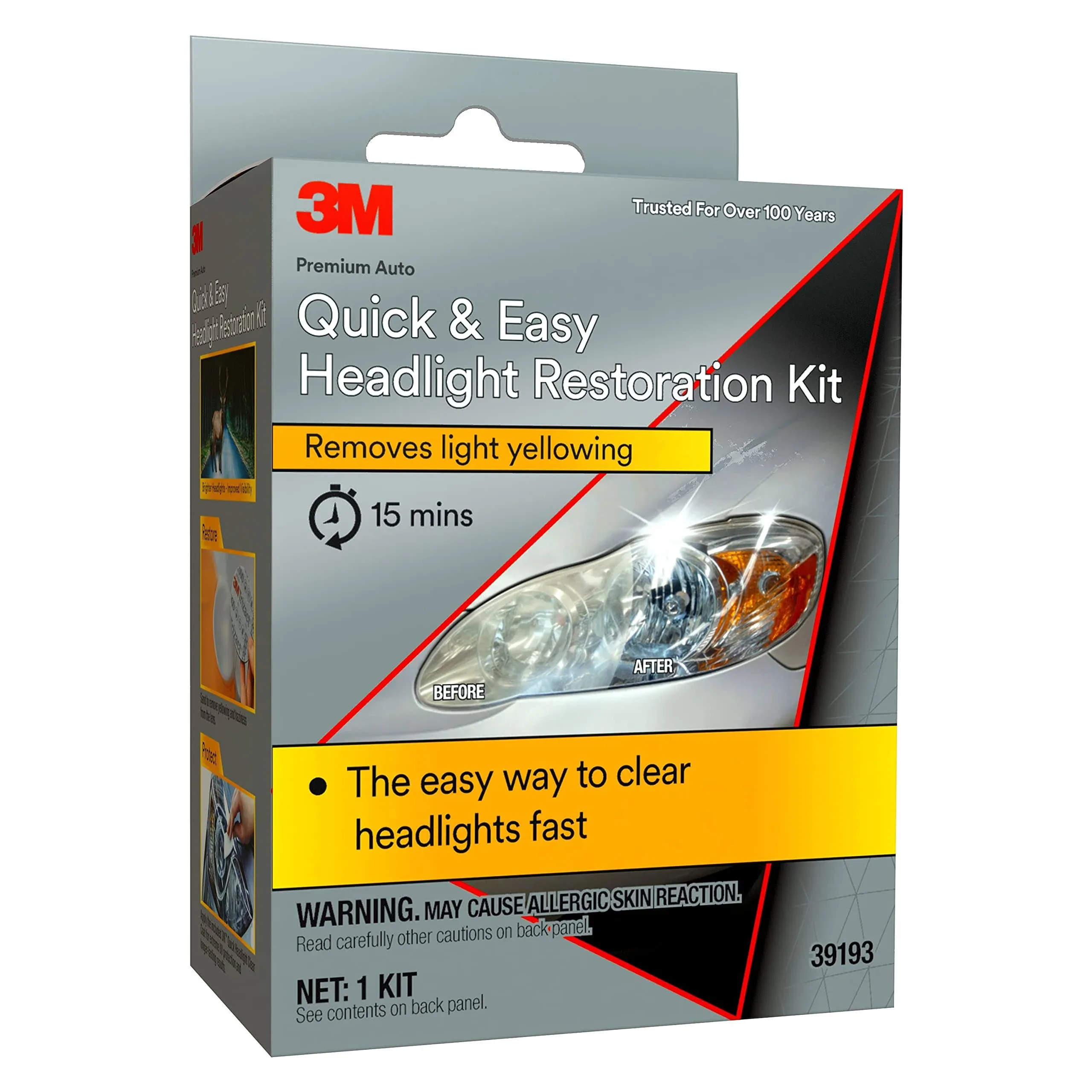 3M Quick and Easy Headlight Restoration Kit 39193