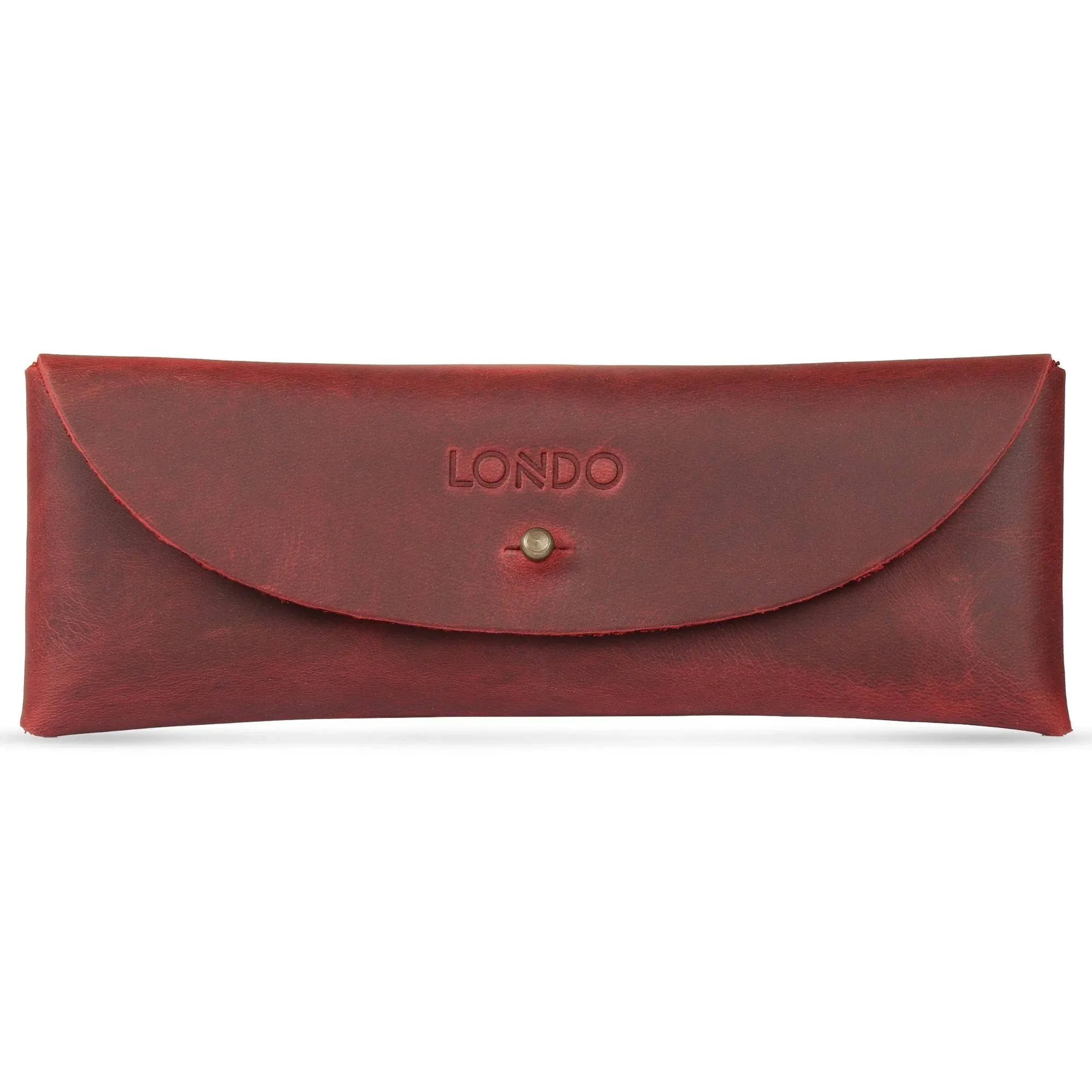 Londo Genuine Leather Snap Cover Retro Pen and Pencil Case (Mink)