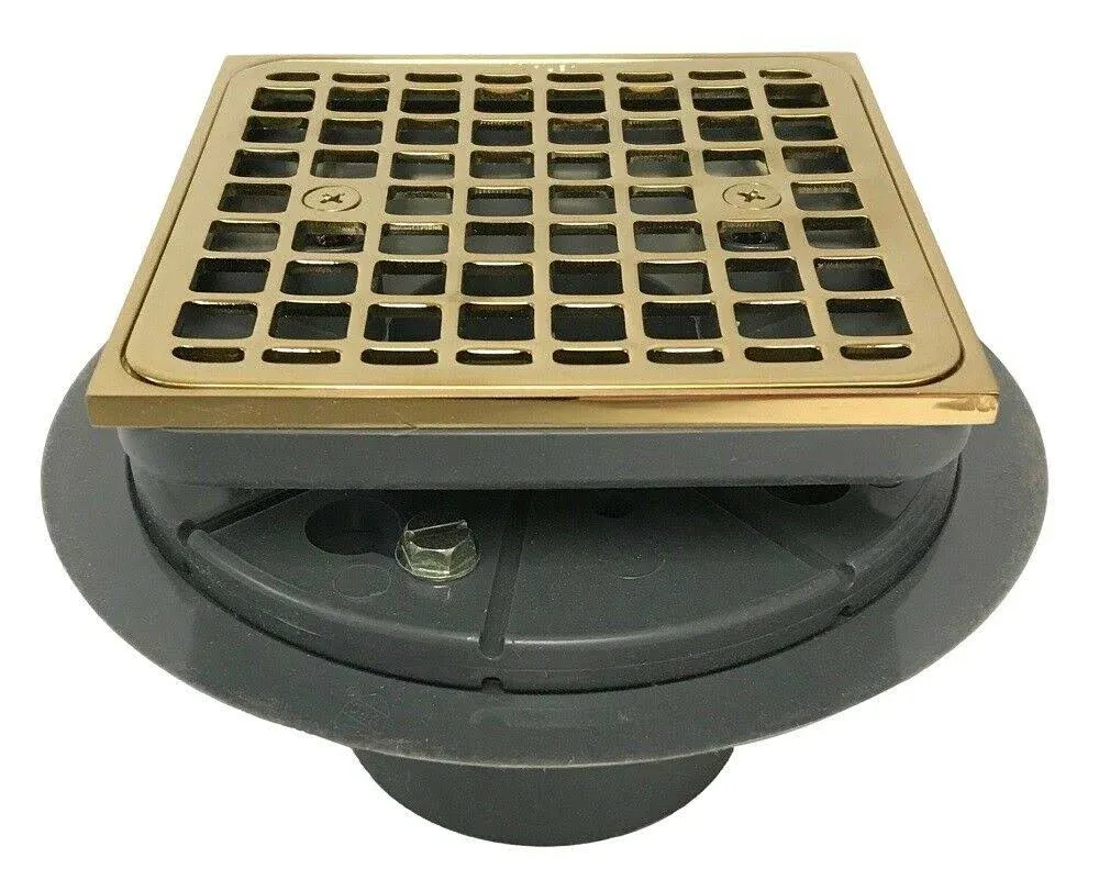 Kohler 9136-2MB Clearflo Square Design Tile-In Shower Drain Vibrant Brushed Moderne Brass