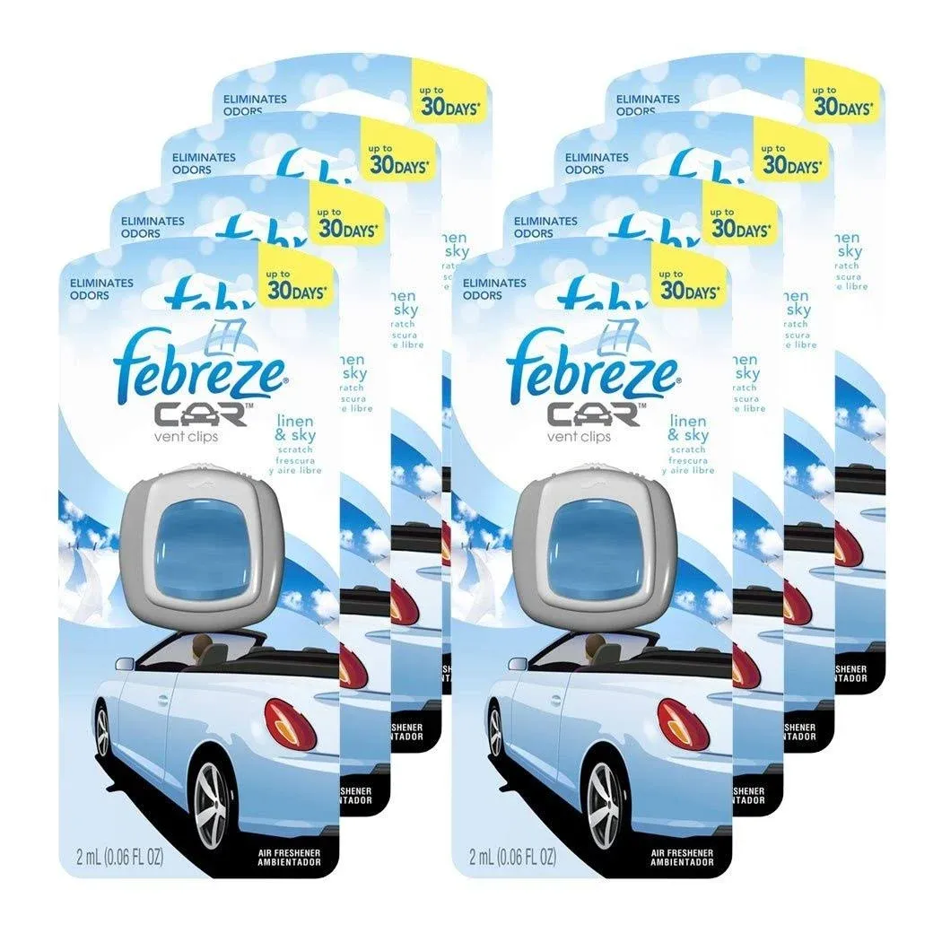 Febreze Car Vent-Clip Air Fresheners - 4 Pack (Linen & Sky)0.06 FL.OZ