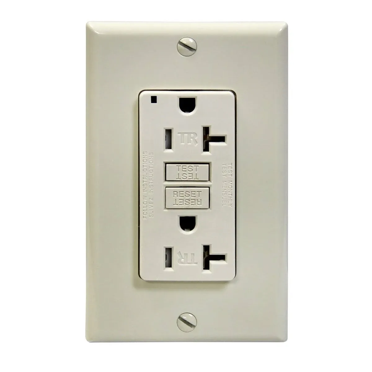 Leviton GFNT2-T 20A Slim GFCI 125V Receptacle Light Almond