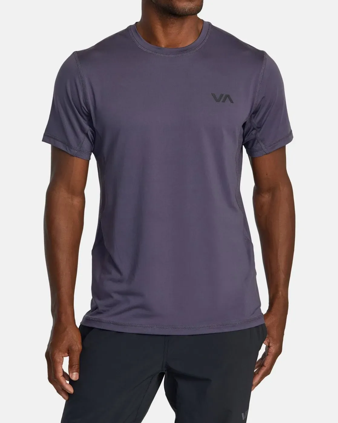 RVCA Sport Vent Logo T-Shirt Gray Purple