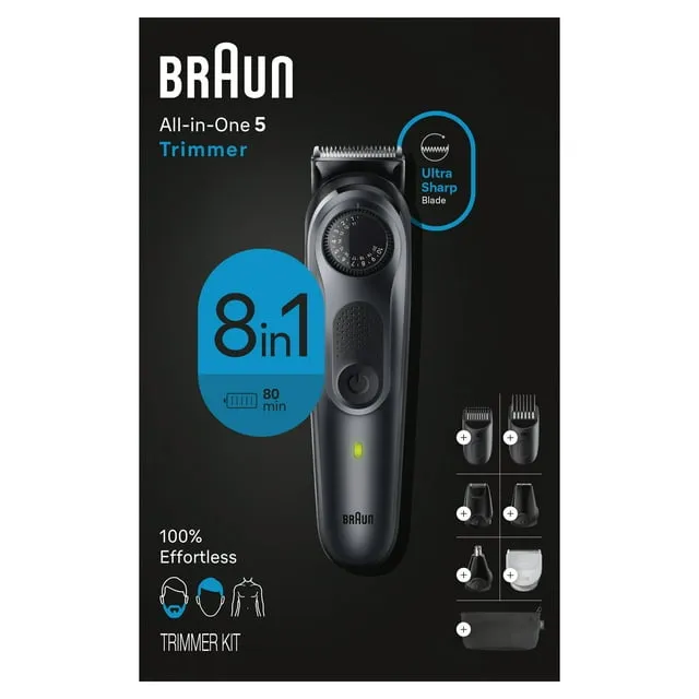 Braun Series 5 5470 All-in-One Style Kit, 8-in-1 Electric Trimmer Kit for Men, Black