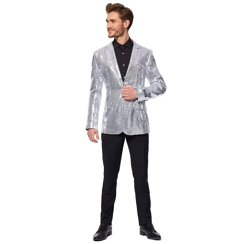 SUITMEISTER Blazer for Men - Sequins Disco Glitter Party Jacket - Slim Fit - Christmas Mardi Gras Halloween Costume