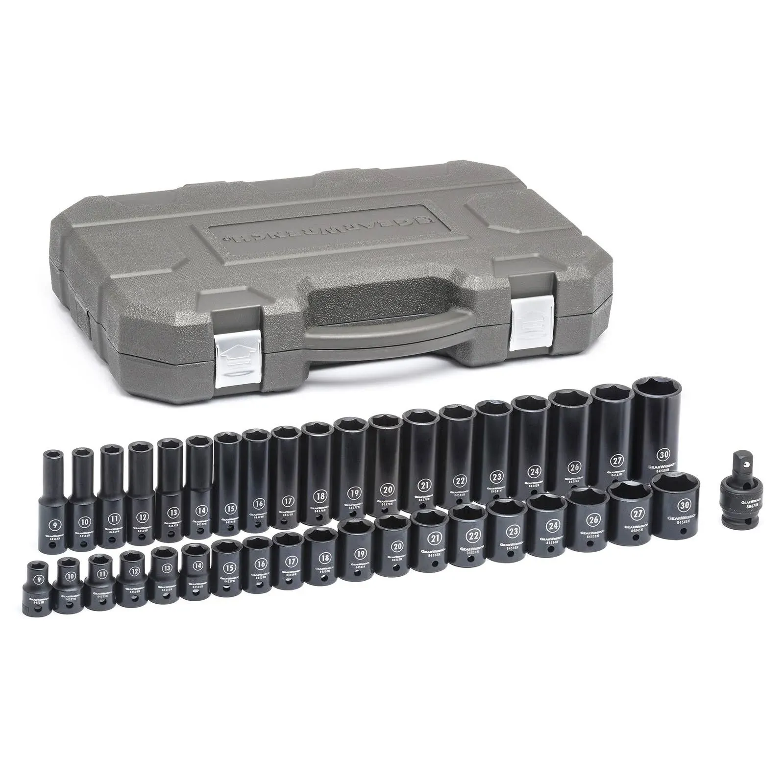 GearWrench 84948N 39 Pc. 1/2" Drive 6 Point Standard & Deep Impact Metric Socket Set