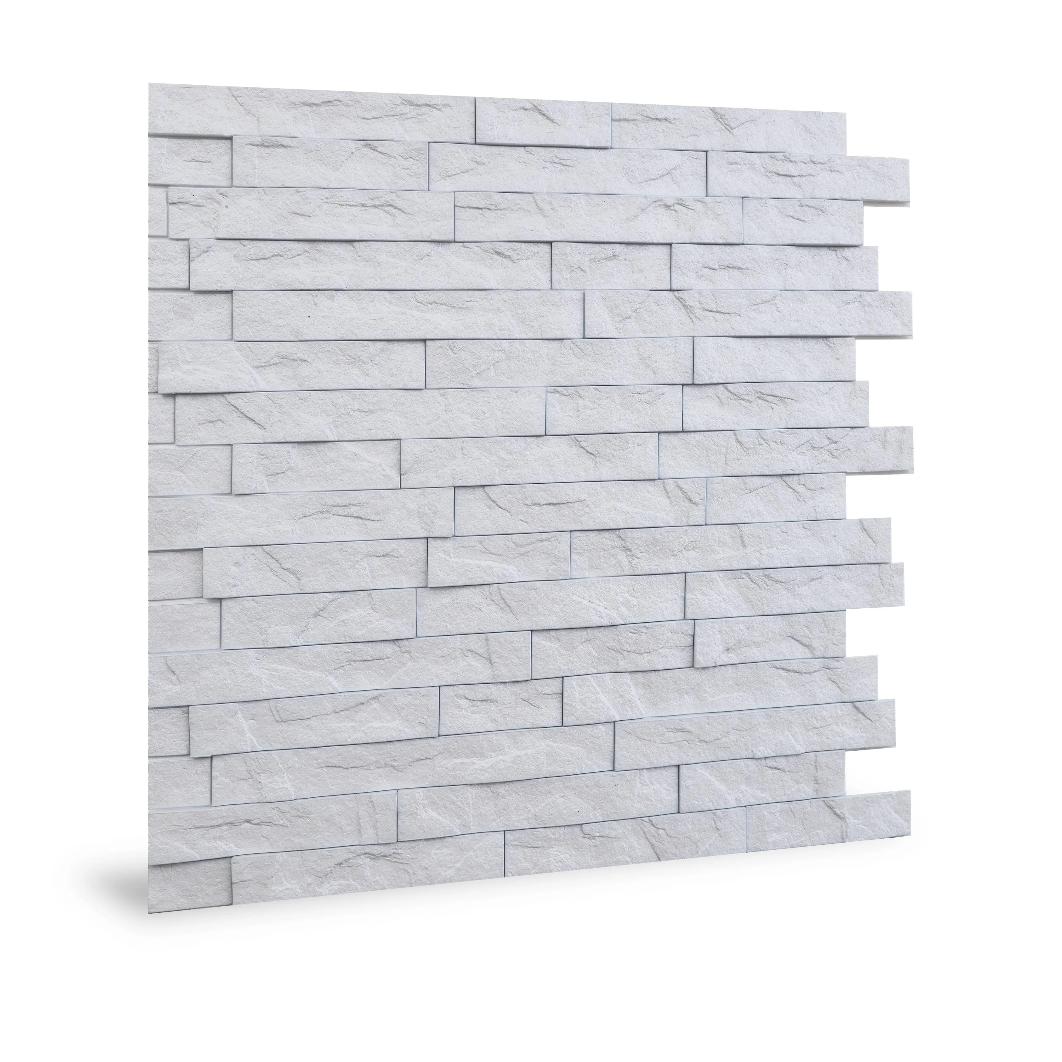 Innovera Décor Ledge Stone White 3D Wall Panel - 9 Pc