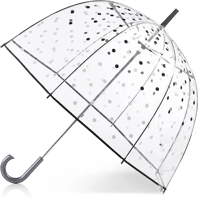 Totes Clear Bubble Umbrella Clear Block Dot One Size