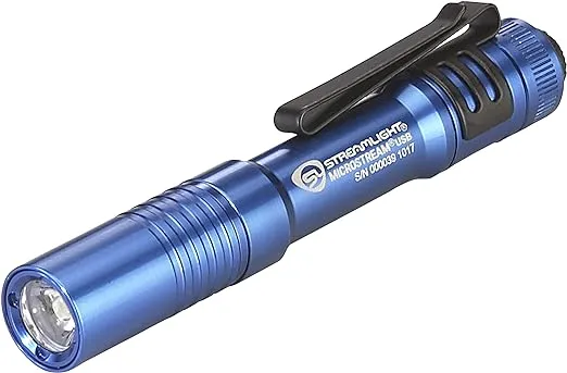 פנס Streamlight 66601 MicroStream 250-Lumen EDC קומפקטי במיוחד עם סוללה נטענת USB, אריזה קמעונאית שקופה, שחור