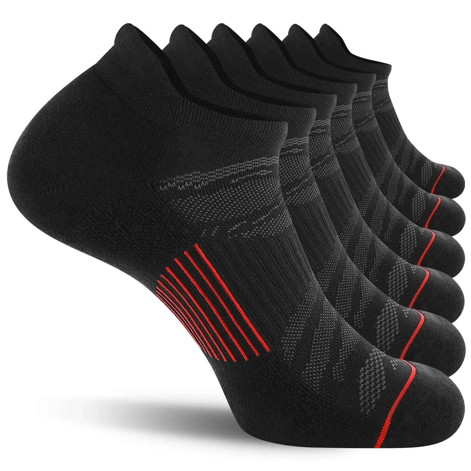 6 Pack Men&#039;s Ankle Running Socks Low Cut Cushioned Athletic Sports Socks, Sho...