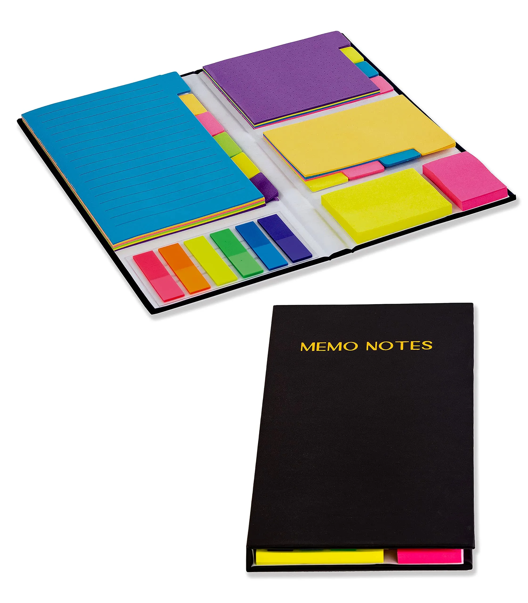 Sticky Notes Variety Set in a Padded Memo Book, 410 Pieces, Small & Mini Sticky Notes