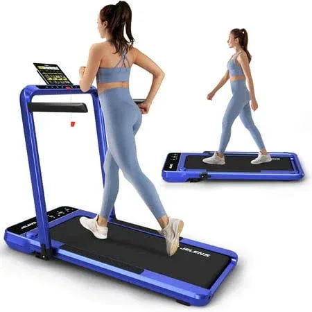 2 in 1 Treadmill Under Desk Walking Pad 2.5HP Home Folding Treadmills with Incline and Gesture Sensing Control, Walking Pad for Office with Led Display