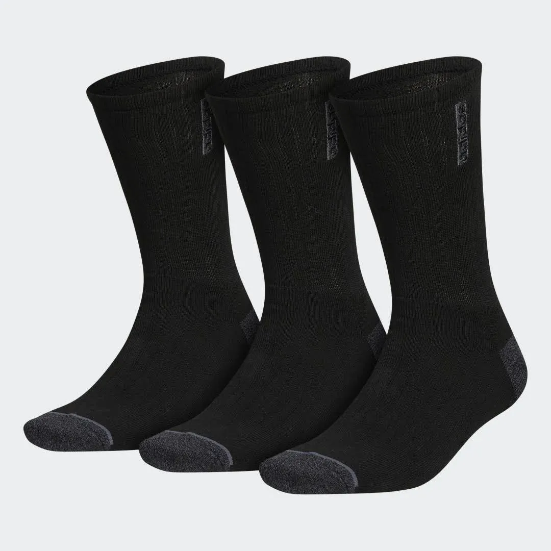 Adidas Men's 3 Pack Classic Cushioned Crew Socks (Black)