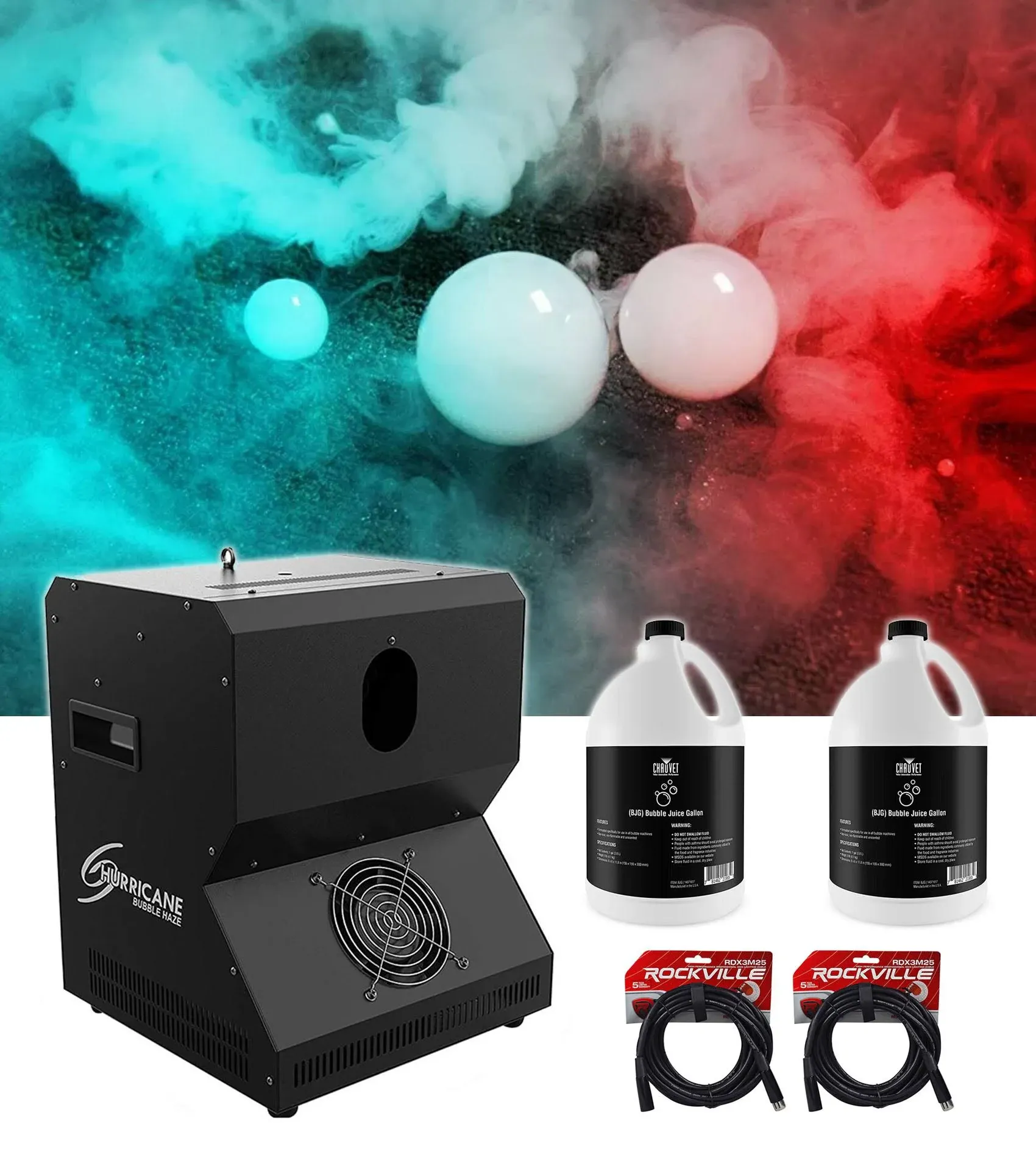 Chauvet Hurricane Bubble Haze Atmospheric Haze+Bubble/Ha<wbr/>ze Machine+(2) Gal Fluid