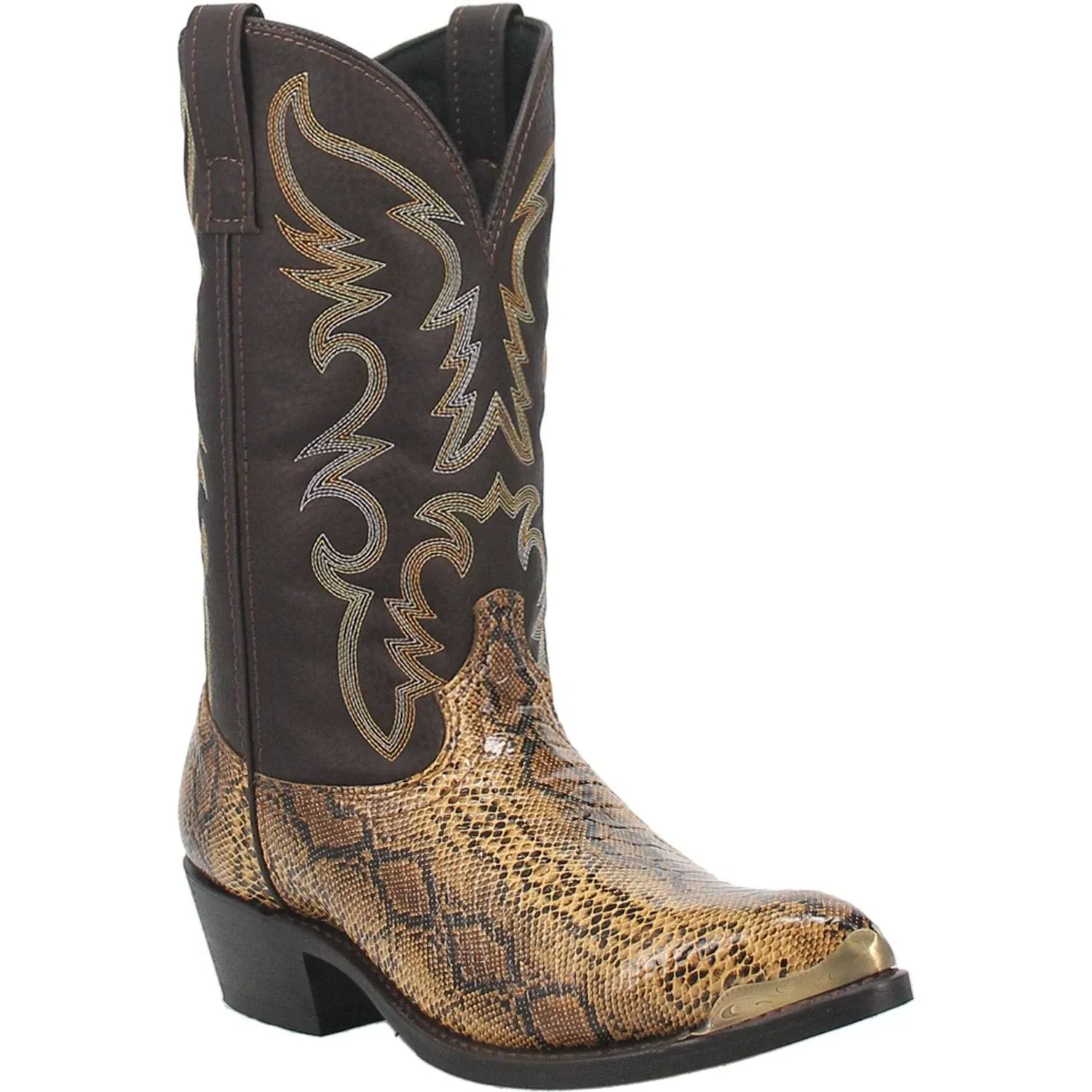 Laredo Monty Golden Brown Men's Snake Print Western Boots