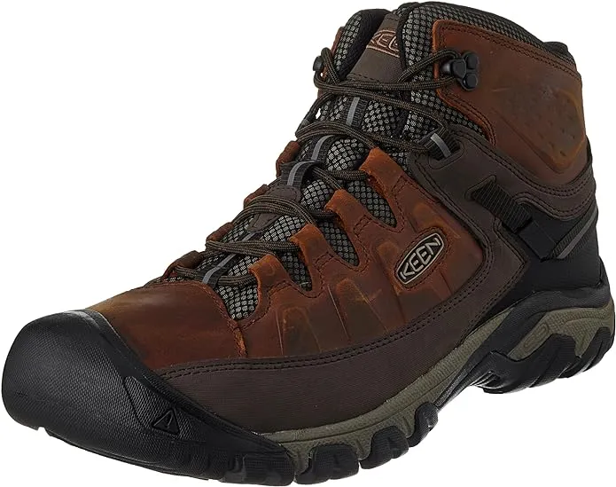 KEEN Men's Targhee 3 Mid Height Waterproof Hiking Boots, Chestnut/Mulch, 10.5