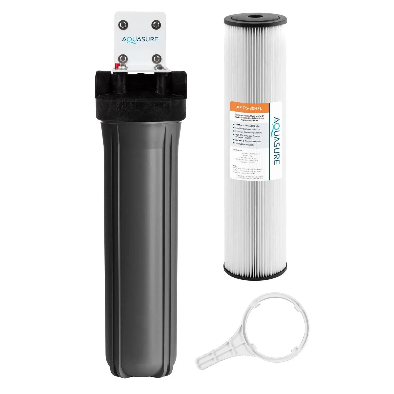 Aquasure Fortitude V2 Series High-Flow Whole House Pleated Sediment Water Filter