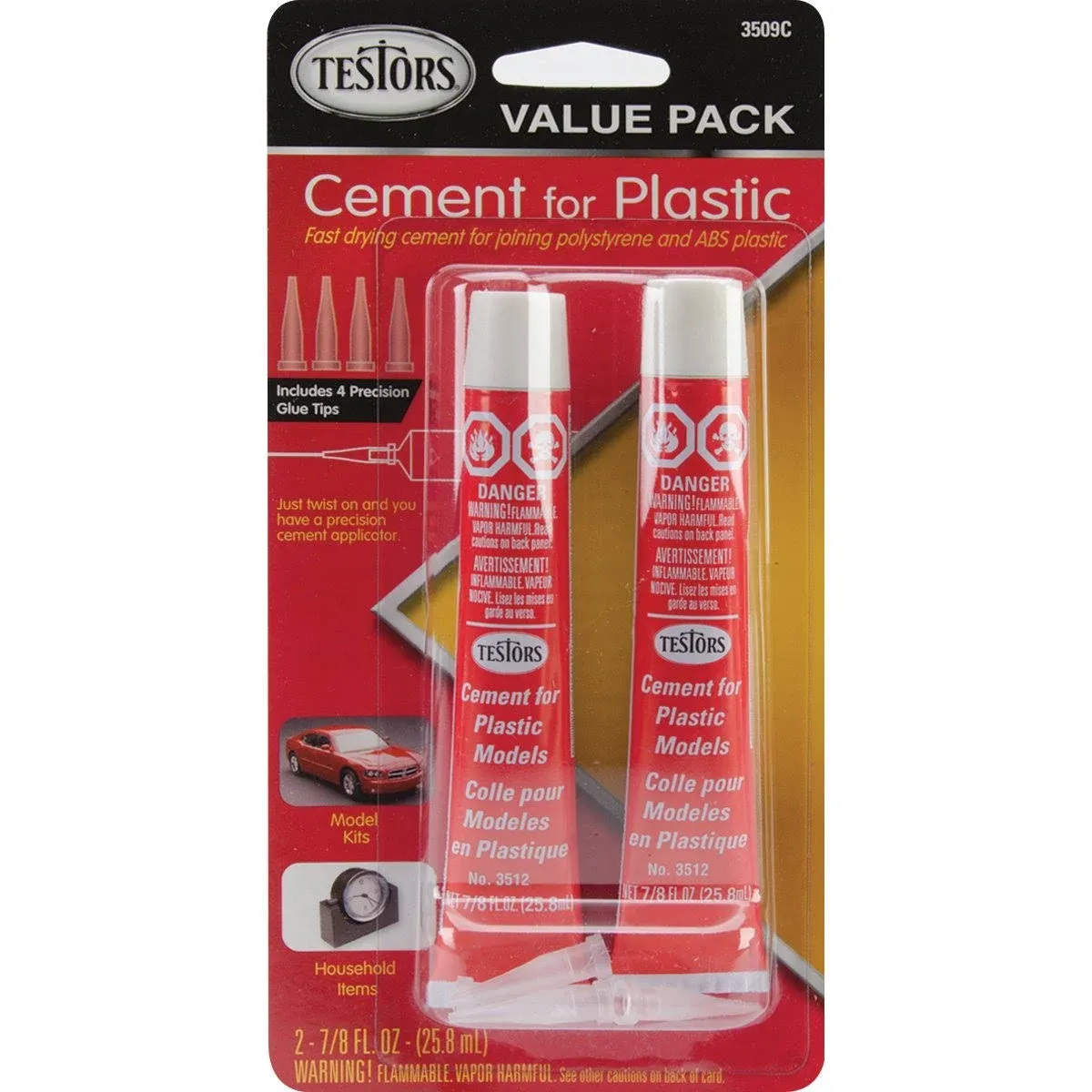 Cement Glue Value Pack Testors 2-7/8 fl oz Tubes