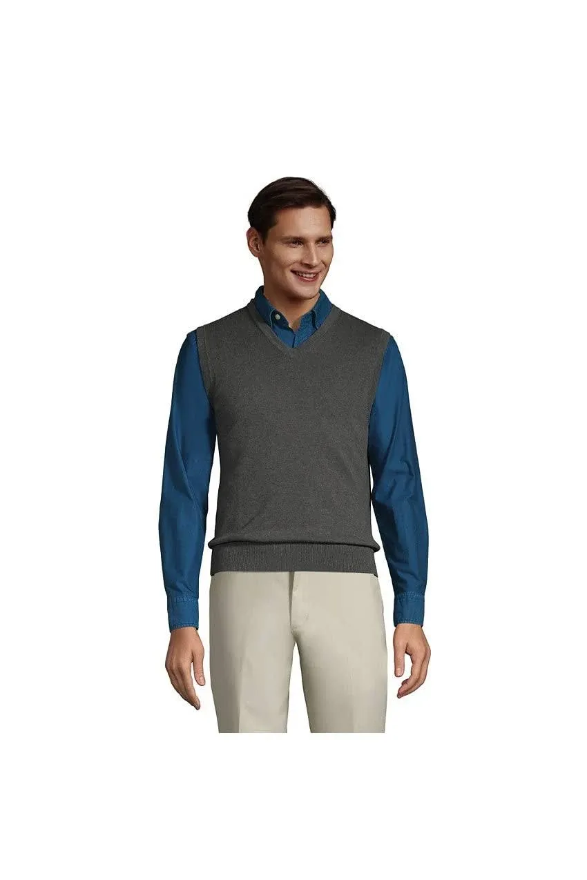 Lands' End Men's Fine Gauge Supima Cotton Sweater Vest