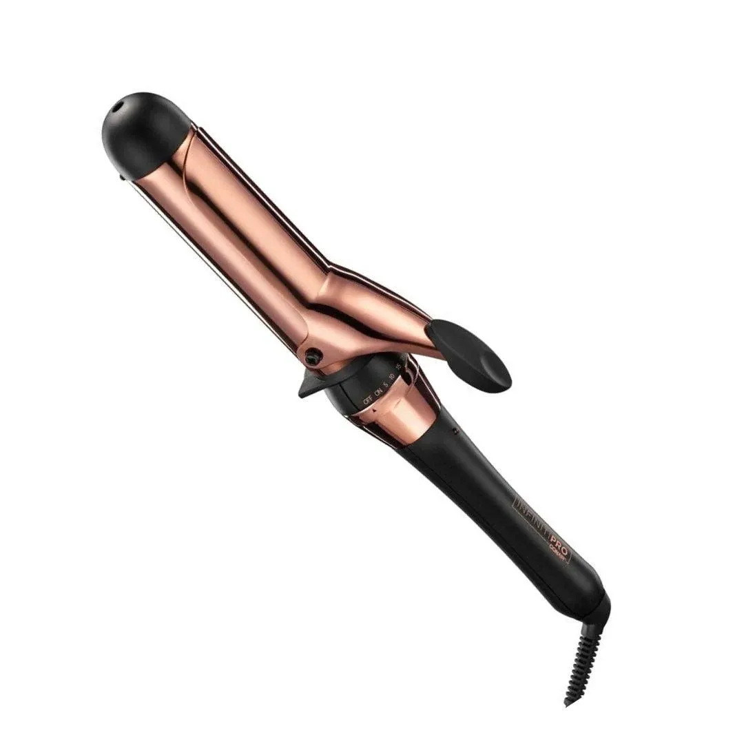 INFINITIPRO BY CONAIR Rose Gold Titanium 1 1/2-Inch Curling Iron, 1 ½ inch barrel produces soft waves – for use on medium and long hair