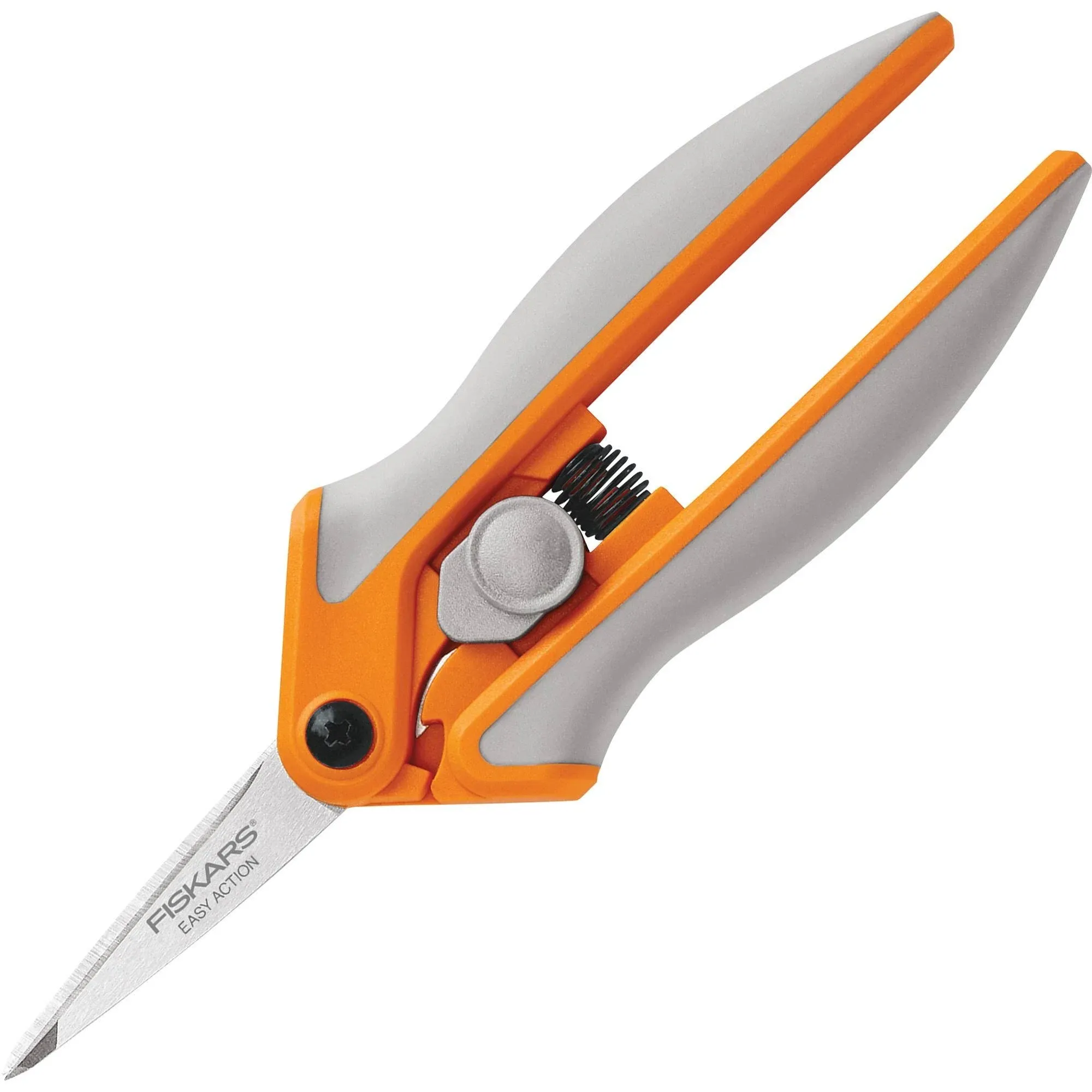 Fiskars Micro-Tip Easy Action Scissors, 6.1" Long, 1.75 Cut Length, Orange/White Handle