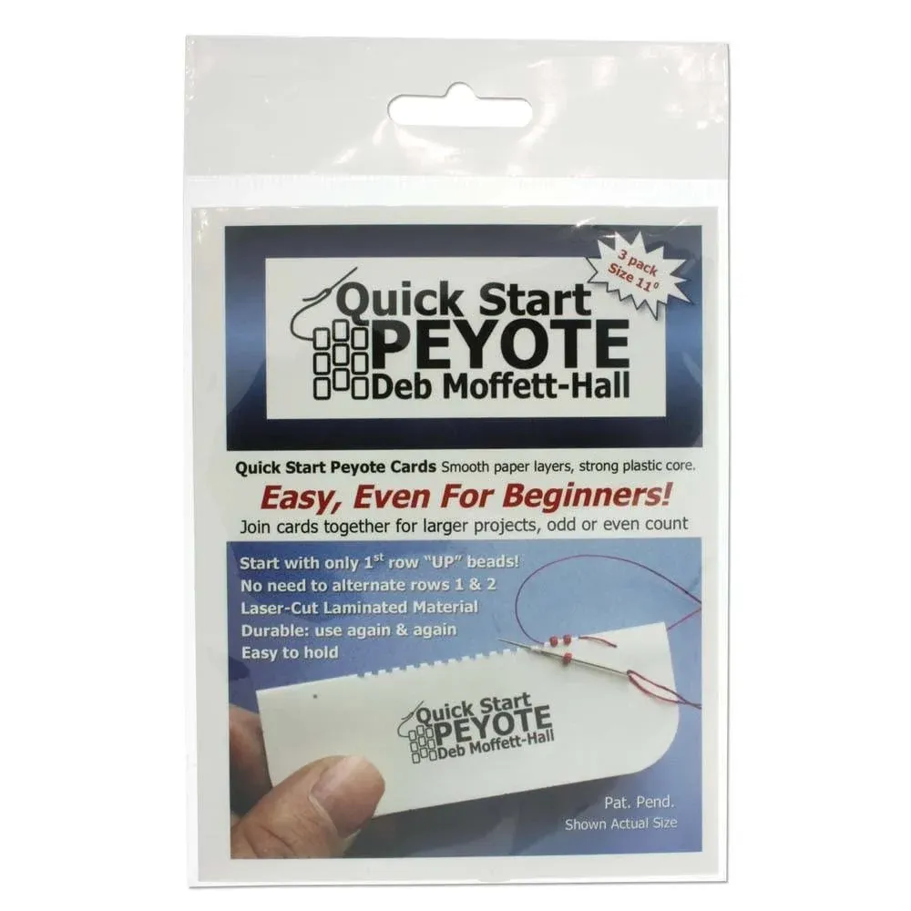 Quick Start Peyote Cards, by Deb Moffet-Hall for 11/0 Seed Beads, 3 Pack