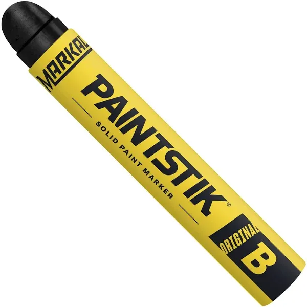 Markal Paintstik B Solid Paint Crayon, 0.69" x 4.75", Black, 12/Box