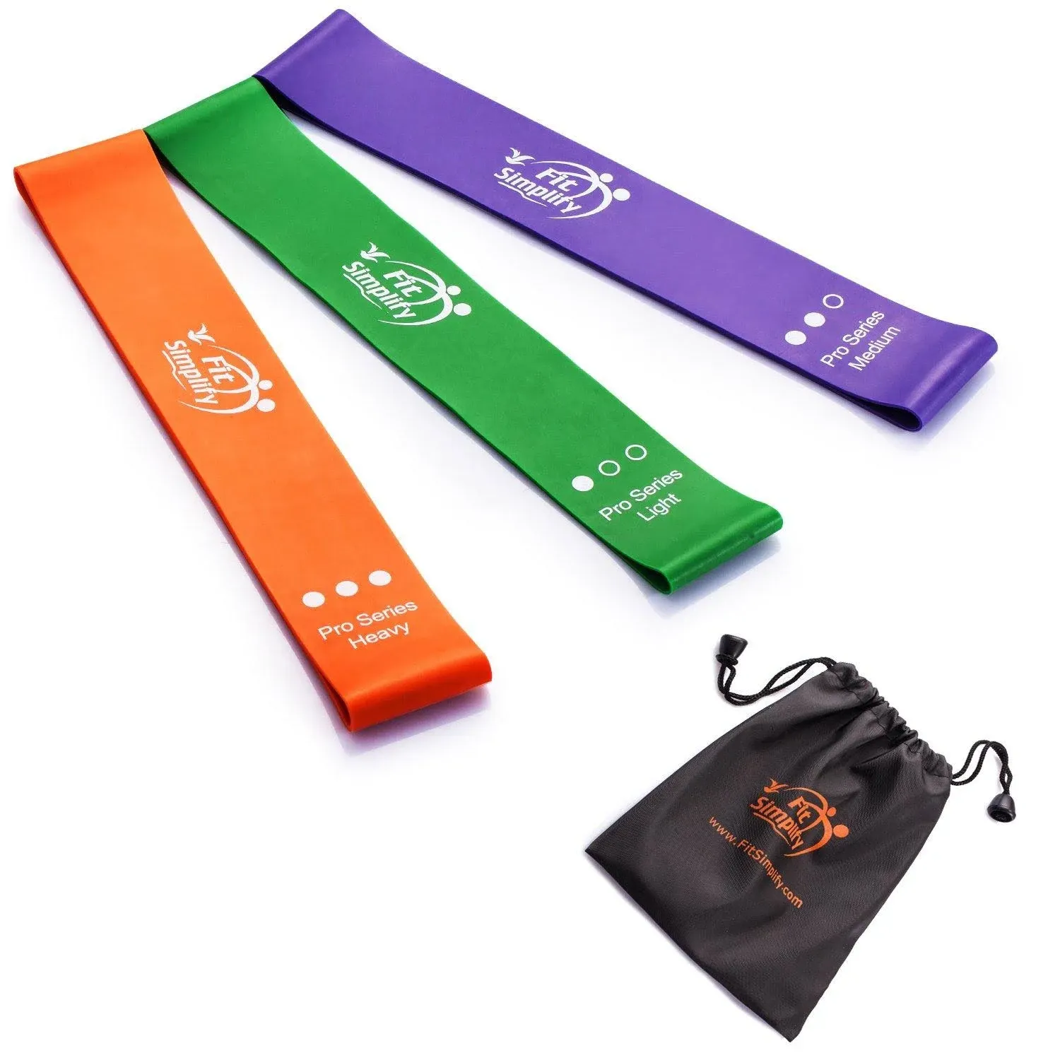 Fit Simplify Resistance Loop Bands Pro Series - Highest Resistance Exercise Bands - Set of 3 Booty Bands - with Instruction Guide, Carry Bag, eBook