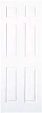 Masonite 80 in. Primed Textured 6-Panel Hollow Core Composite Interior Door Slab with Bore