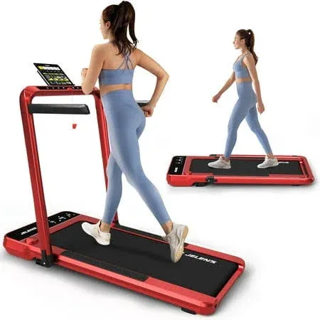 2 in 1 Treadmill Under Desk Walking Pad 2.5HP Home Folding Treadmills with Incline and Gesture Sensing Control, Walking Pad for Office with Led Display