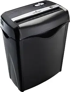 Amazon Basics 6 Sheet Cross Cut Paper and Credit Card Home Office Shredder, Black