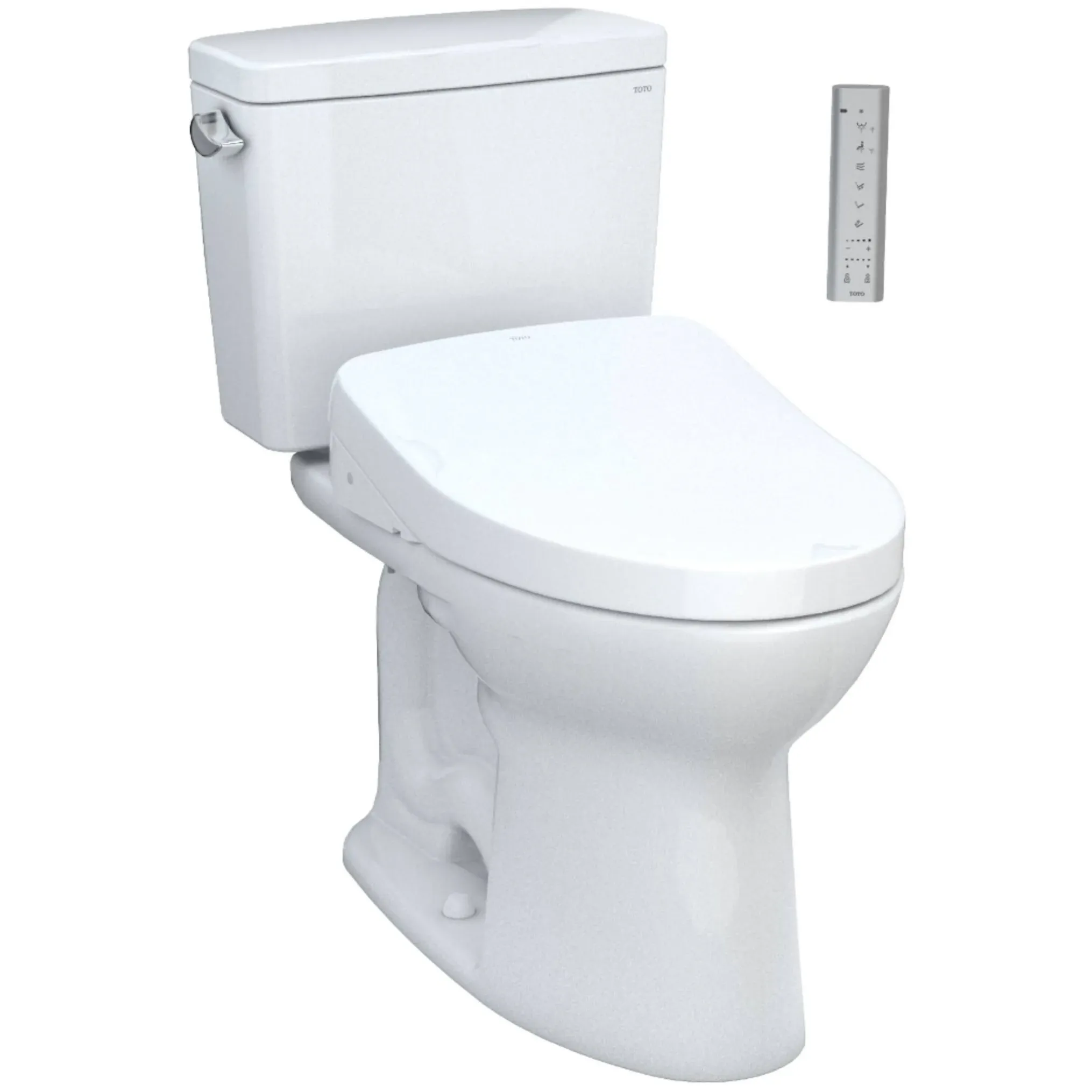 TOTO Drake Elongated 1.6 gpf Two-Piece Toilet with Washlet+ S550e in Cotton White