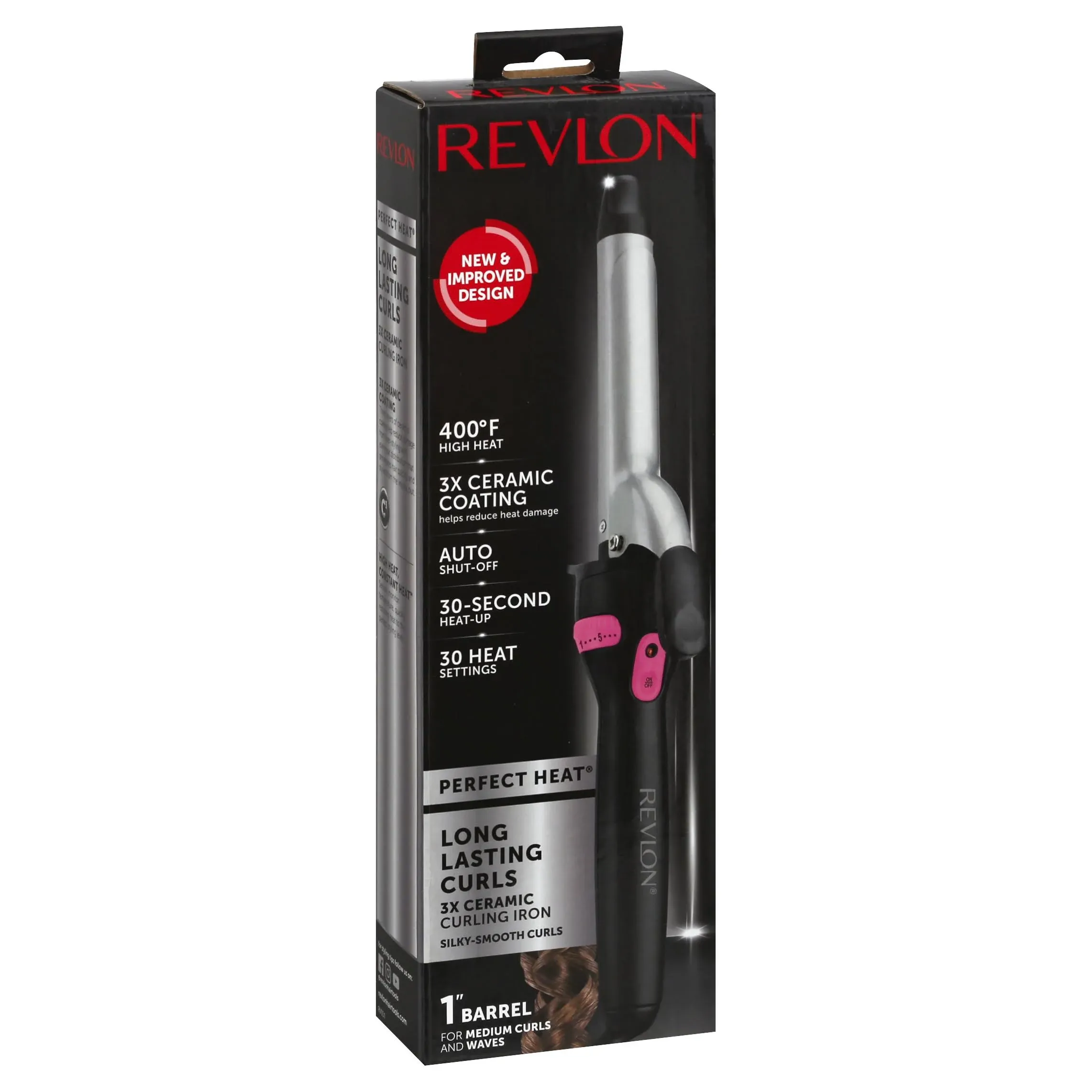 Revlon Perfect Heat 1/2" Triple Ceramic Curling Iron, Black